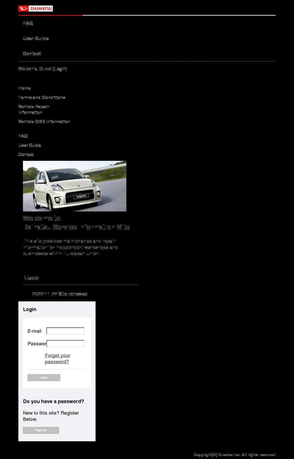 daihatsu-repairinfo.com shopify website screenshot