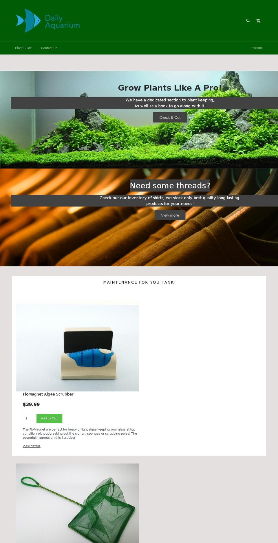 dailyaquarium.com — Shopify storefront screenshot