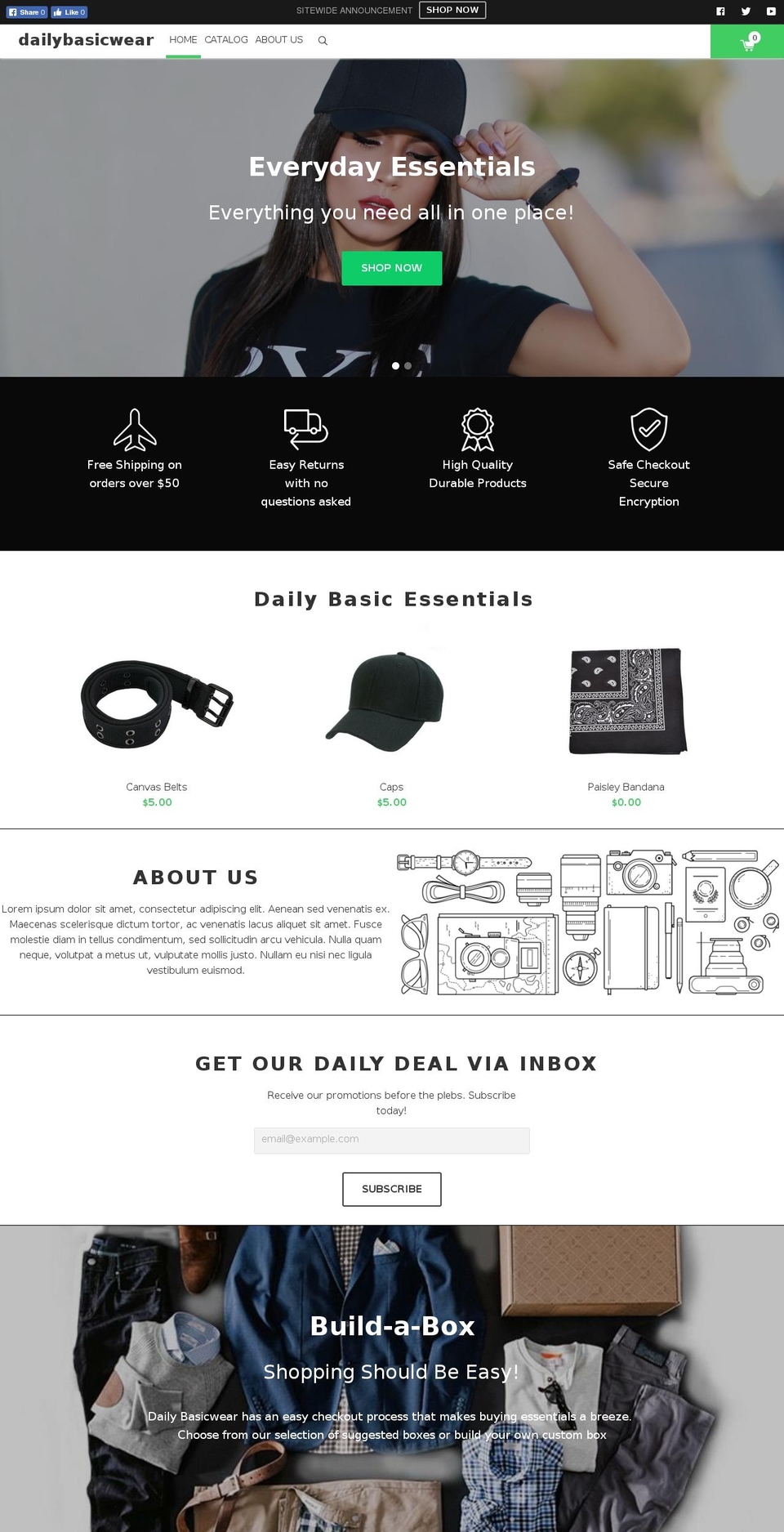 dailybasicwear.myshopify.com shopify website screenshot