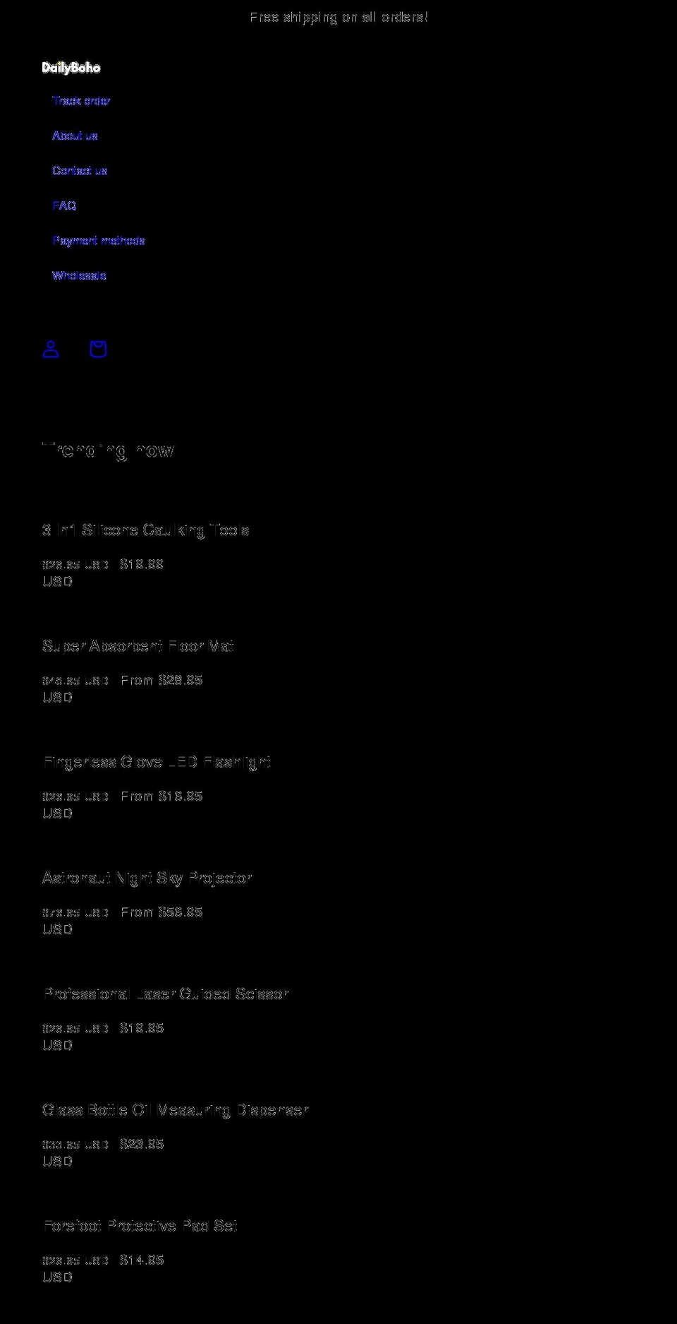 dailyboho.com shopify website screenshot