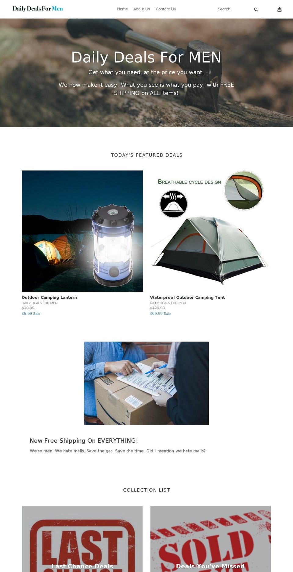 dailydealsformen.com — Shopify storefront screenshot