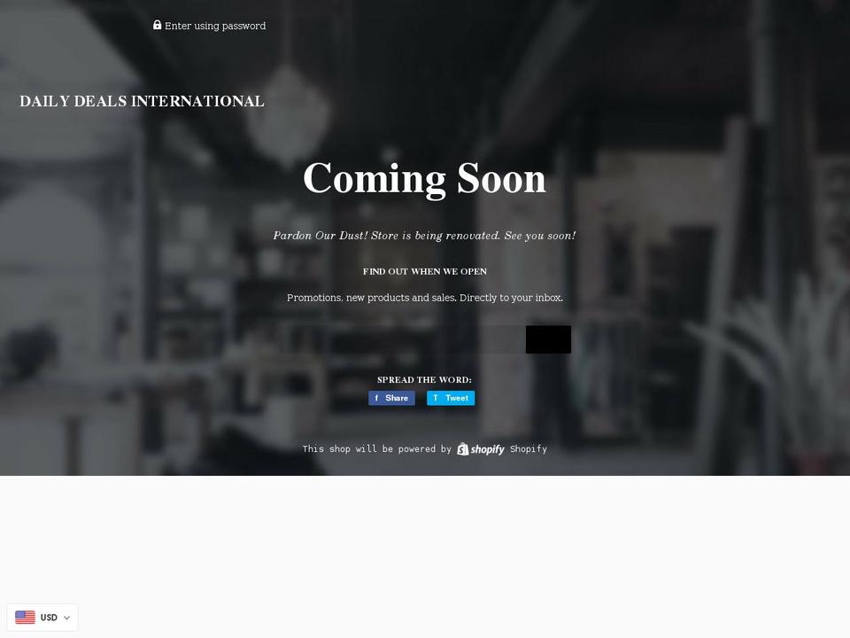 dailydealsinternational.com shopify website screenshot