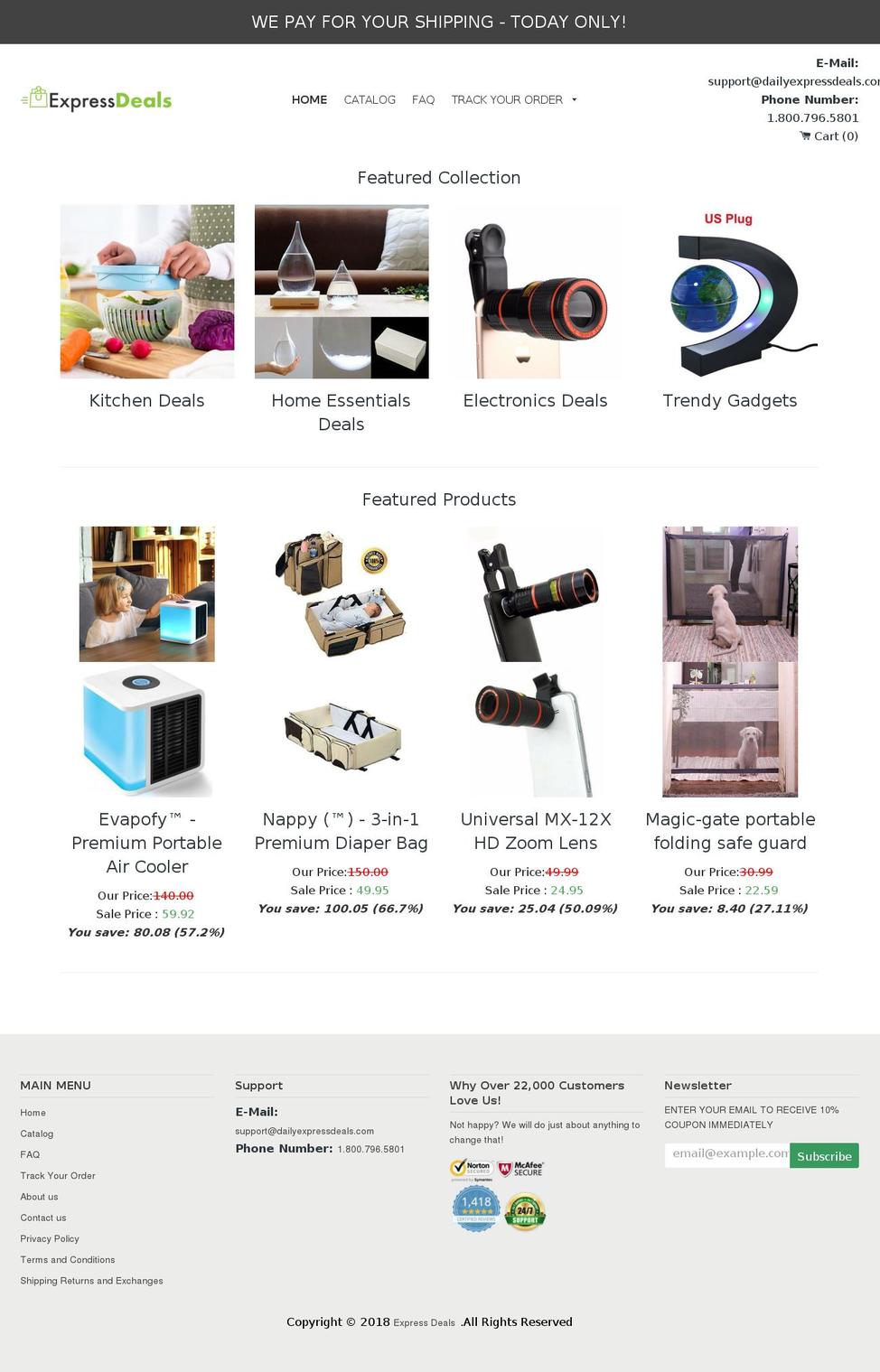 dailyexpressdeals.com — Shopify storefront screenshot