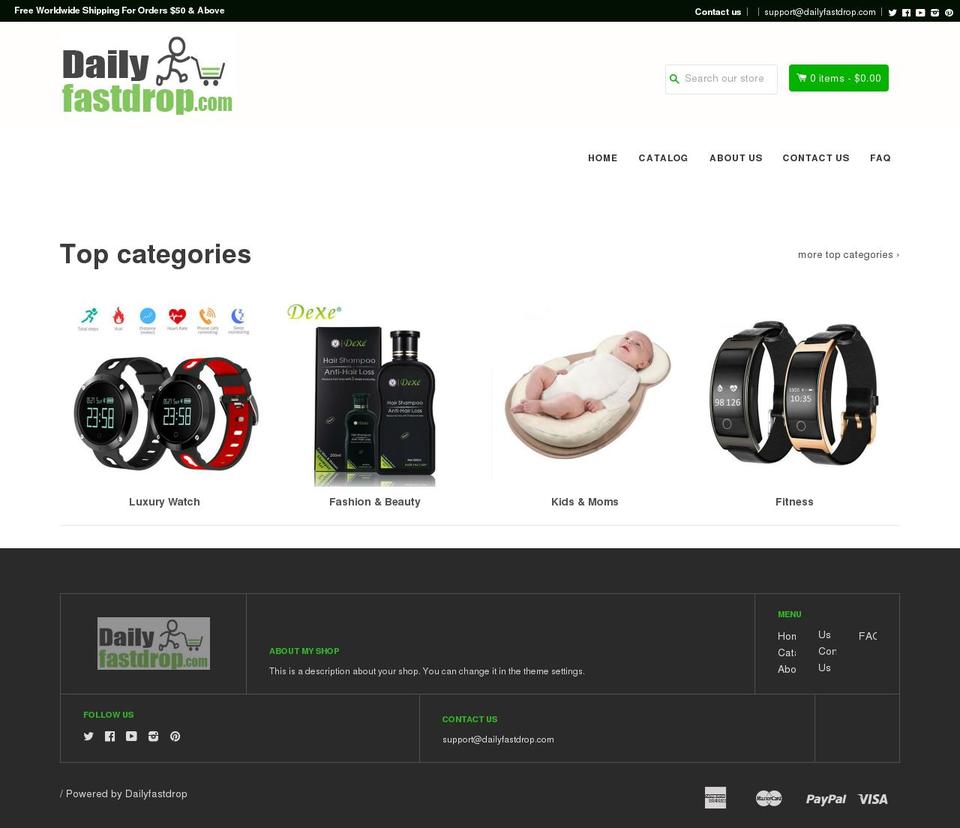 purchase-your-own-copy-support-develiper Shopify theme site example dailyfastdrop.com