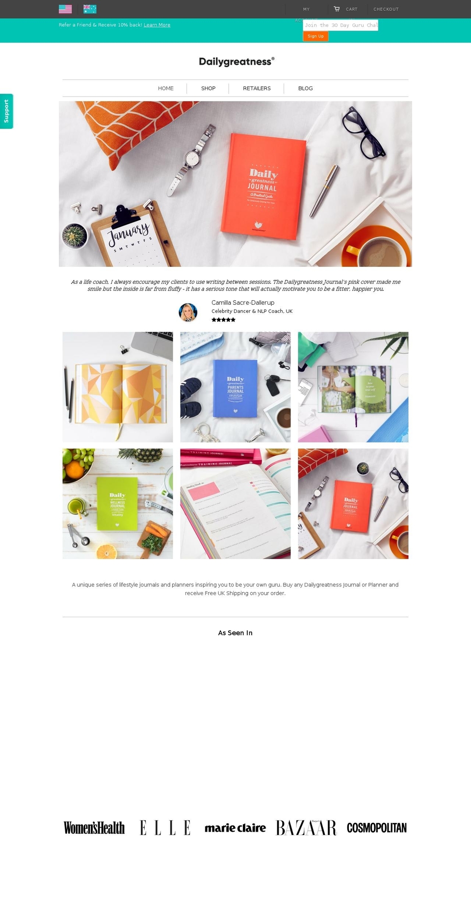 Production Shopify theme site example dailygreatnessjournal.myshopify.com