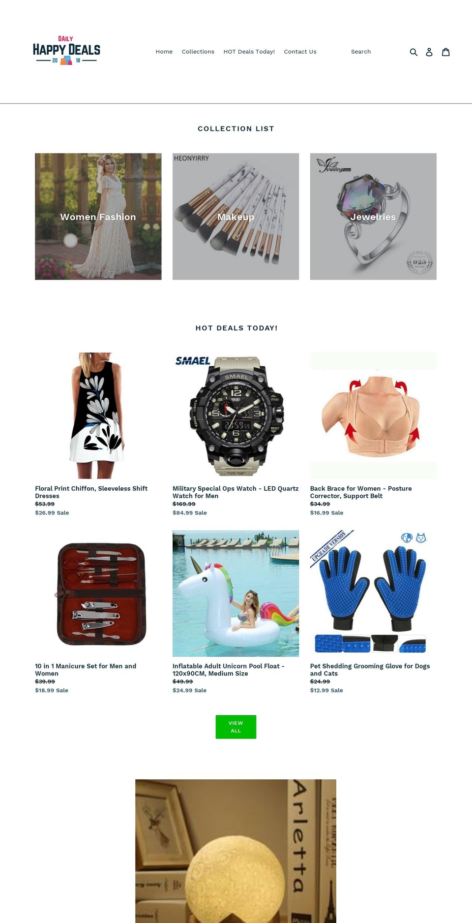 dailyhappydeals.com shopify website screenshot