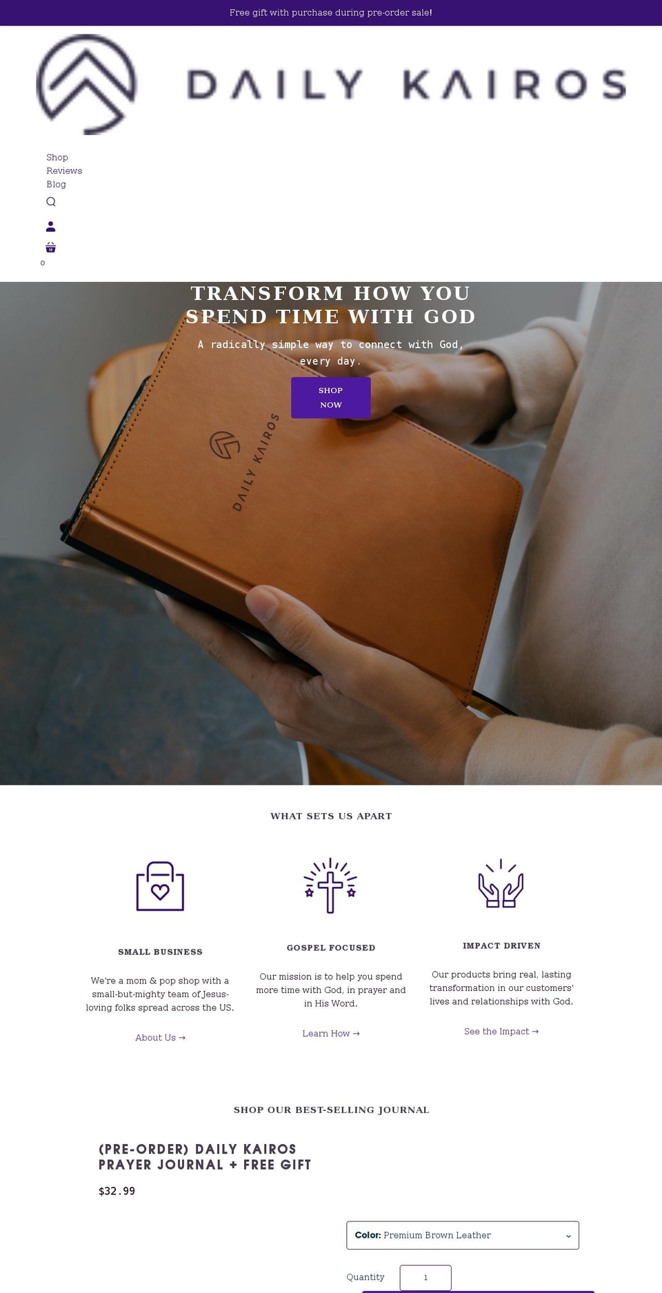 dailykairos.com shopify website screenshot