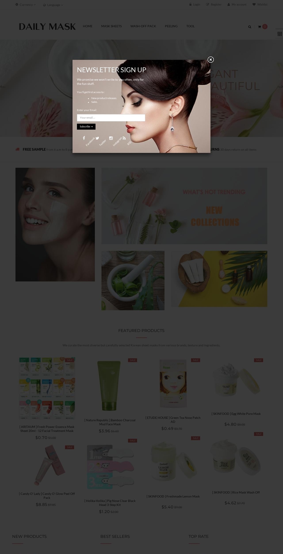 dailymask.today shopify website screenshot