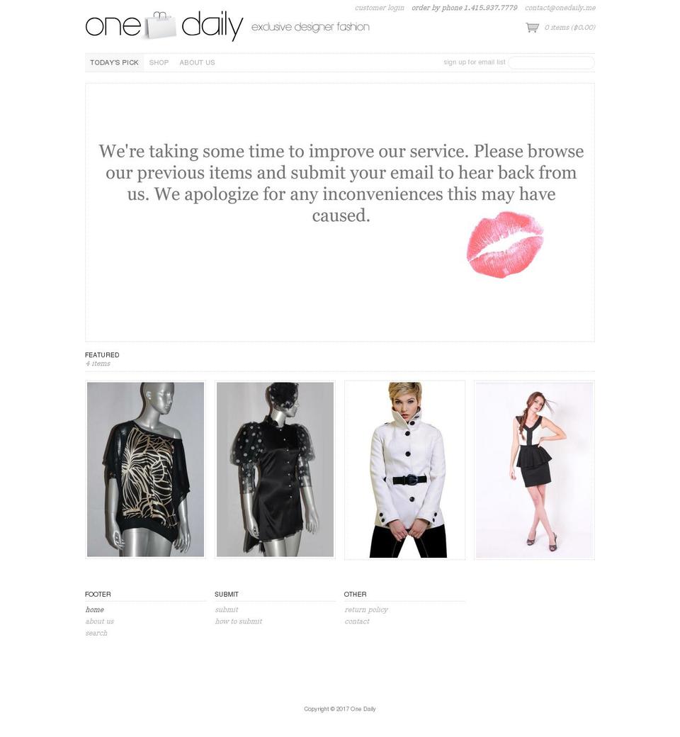 Couture Shopify theme site example dailyone.me