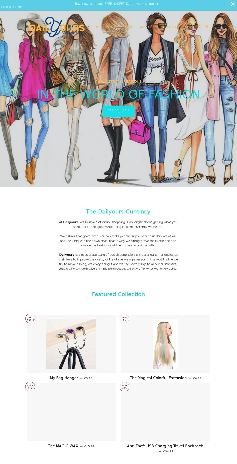 dailyours.com — Shopify storefront screenshot