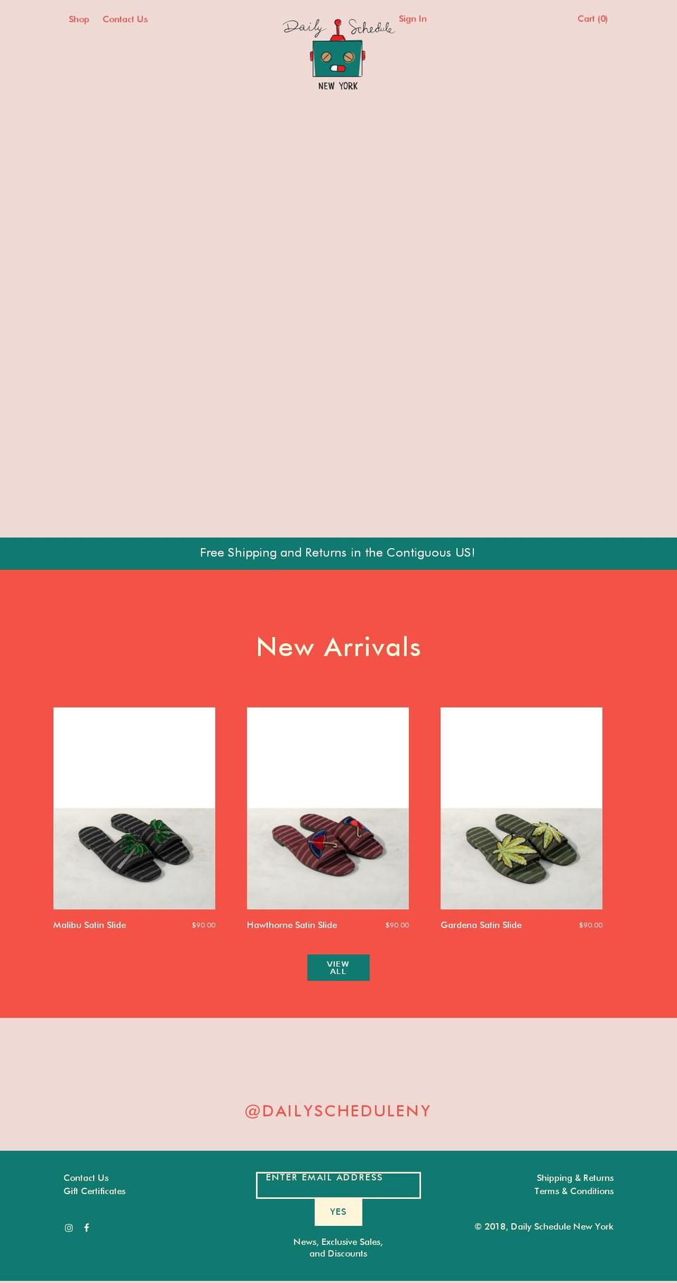 dailyschedule-ny.com — Shopify storefront screenshot