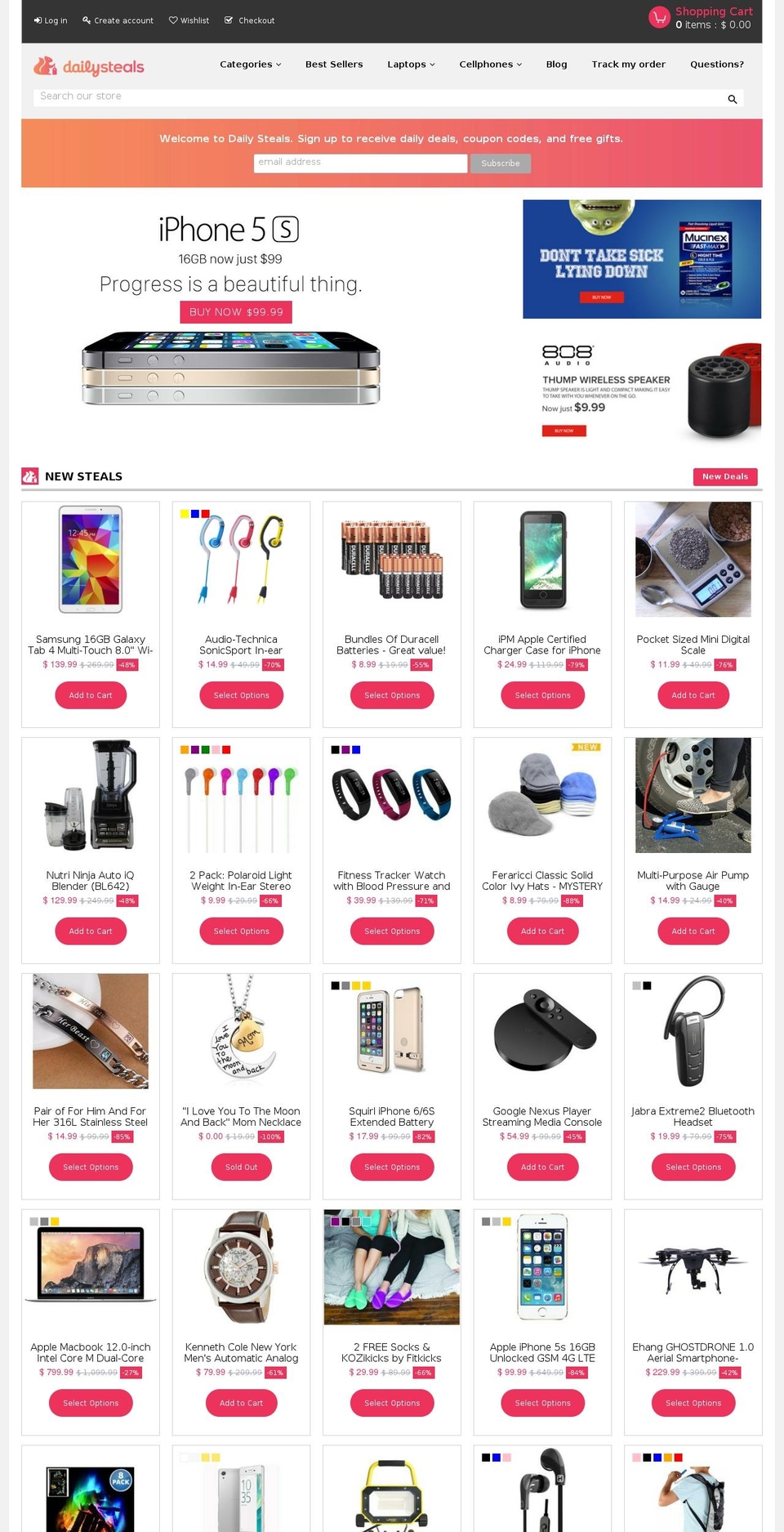 dailysteals.com shopify website screenshot
