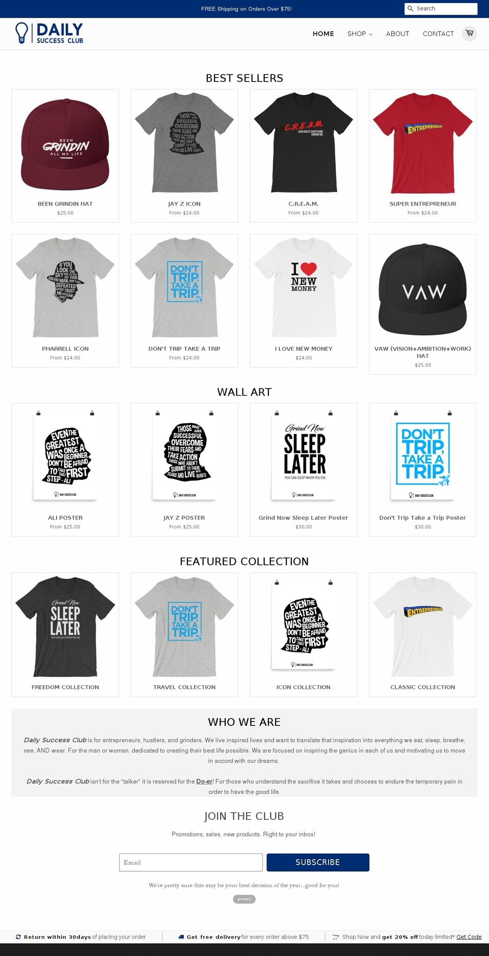 dailysuccessclub.com — Shopify storefront screenshot