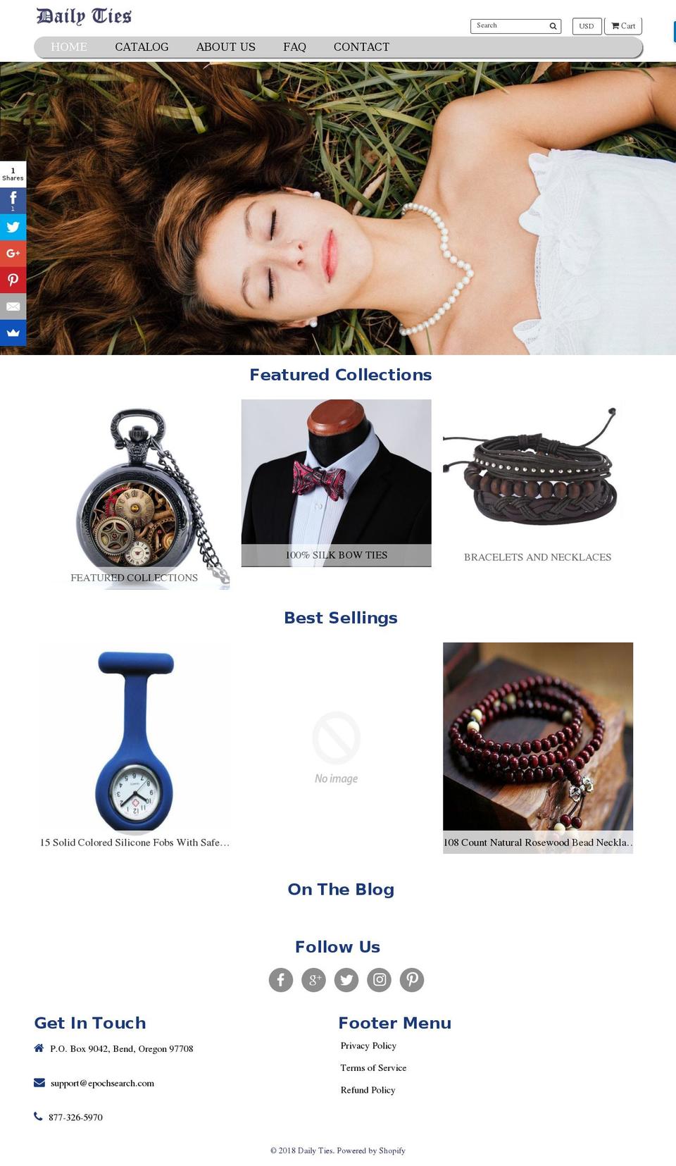 dailyties.org shopify website screenshot