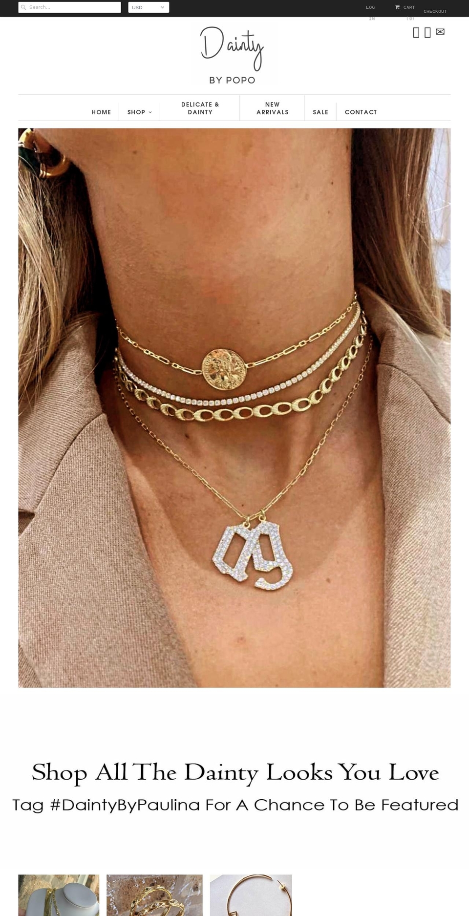 daintybypopo.com shopify website screenshot