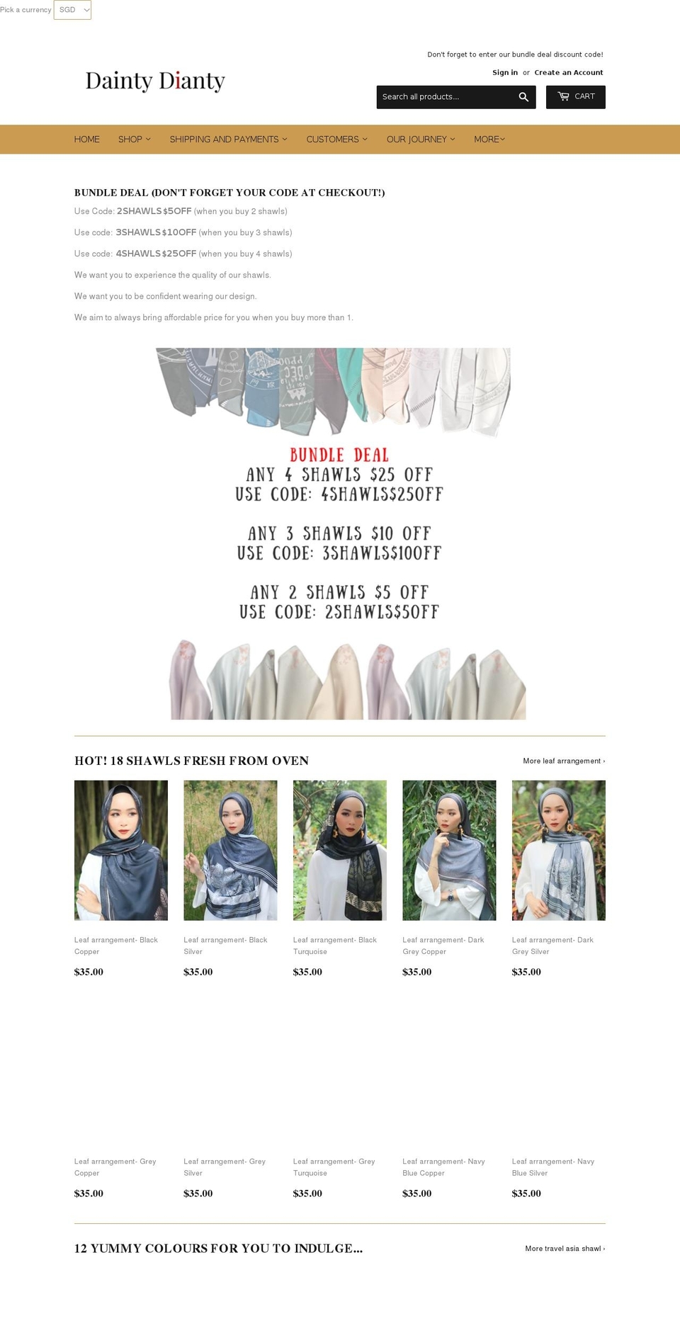 daintydianty.com — Shopify storefront screenshot