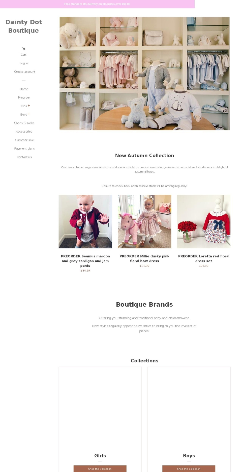 daintydotboutique.com — Shopify storefront screenshot