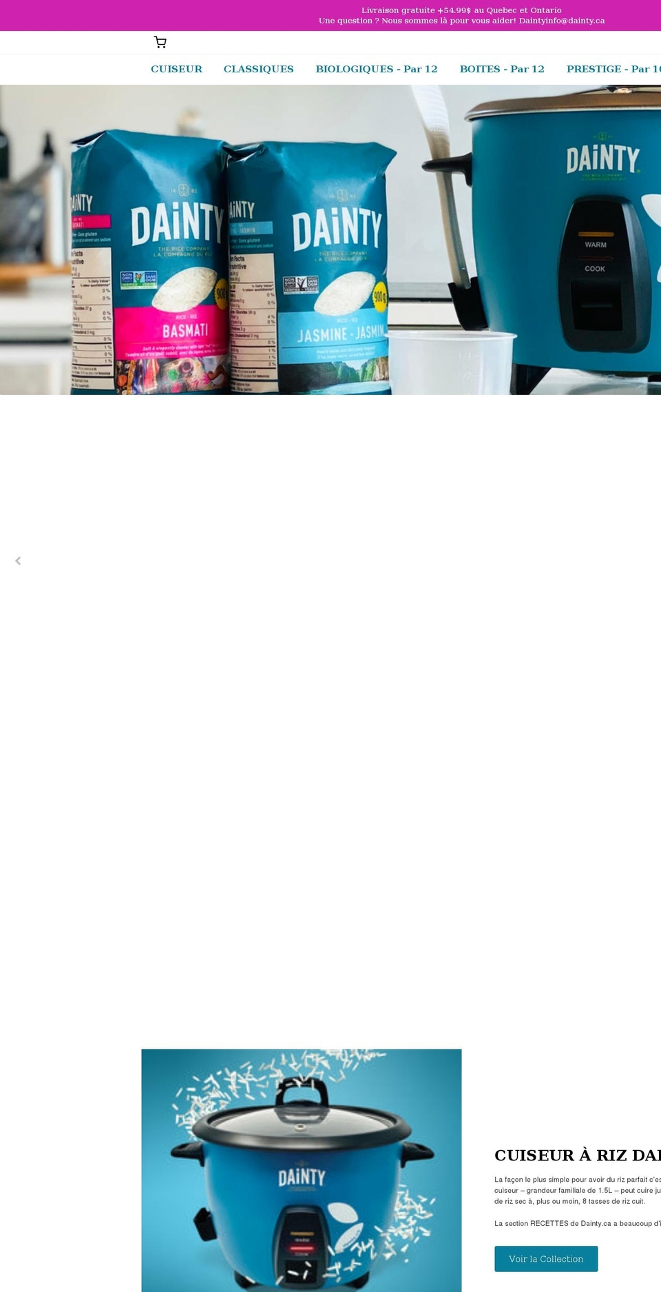 daintyfoods.ca shopify website screenshot