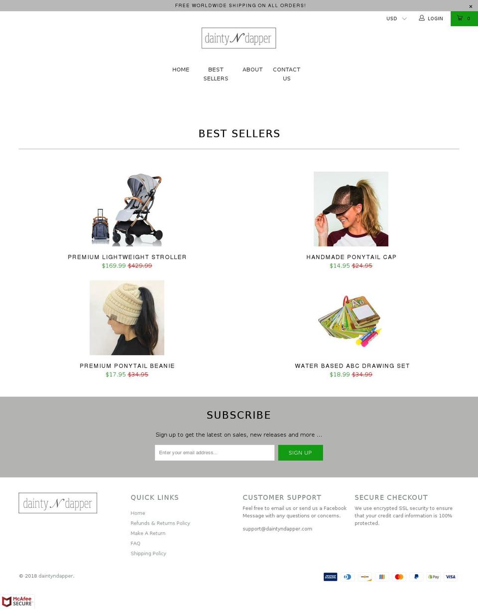 daintyndapper.com shopify website screenshot