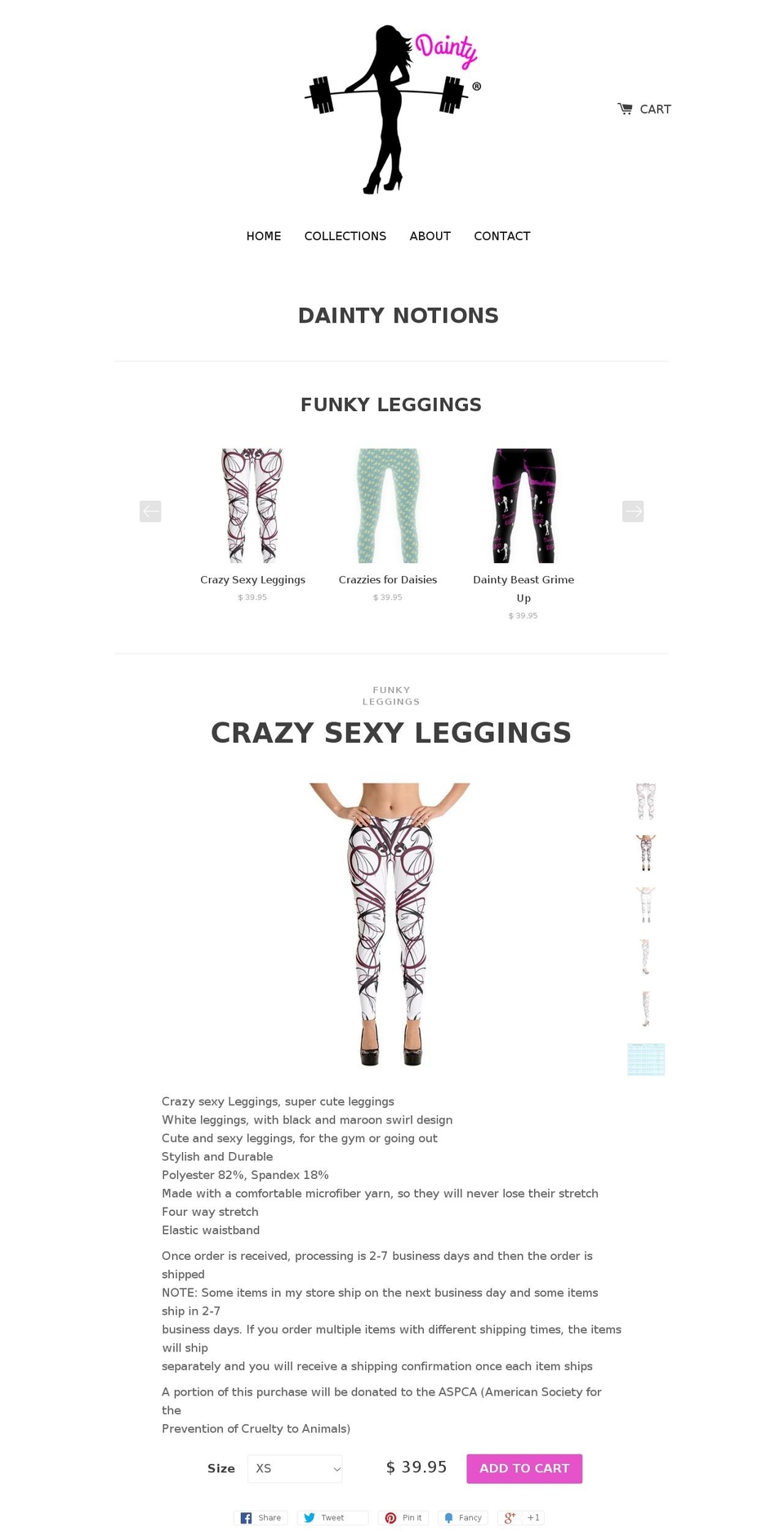 daintynotions.com shopify website screenshot