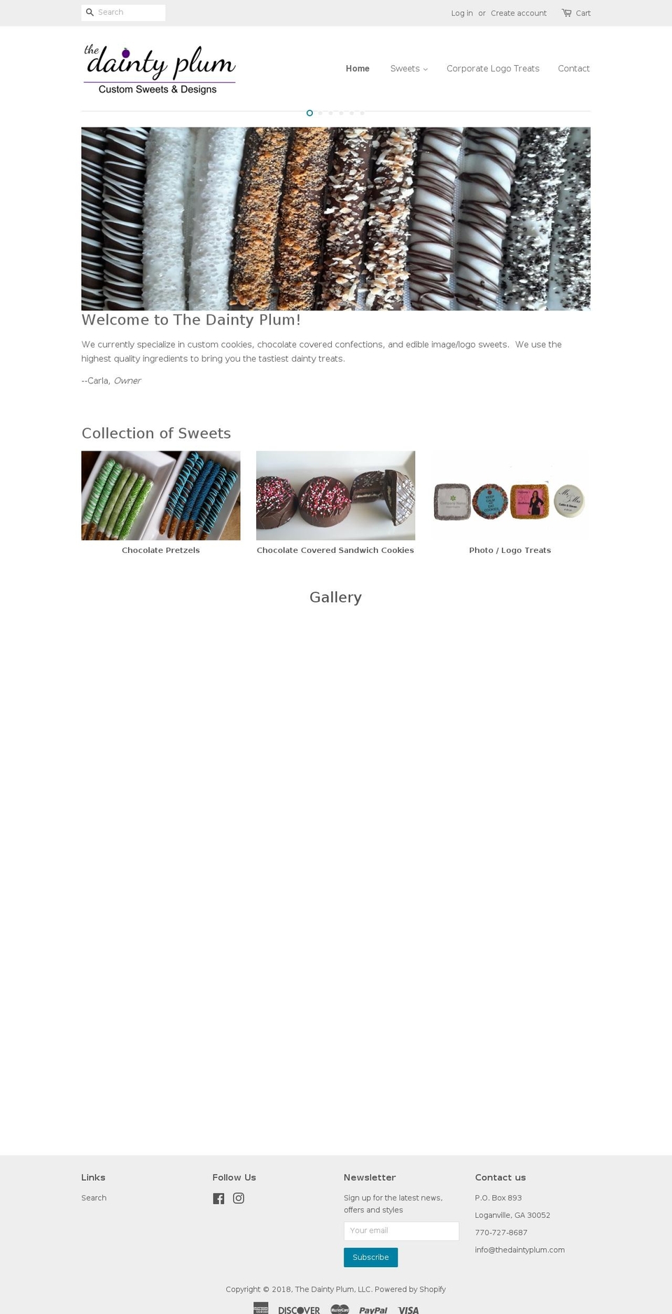 daintyplum.com — Shopify storefront screenshot