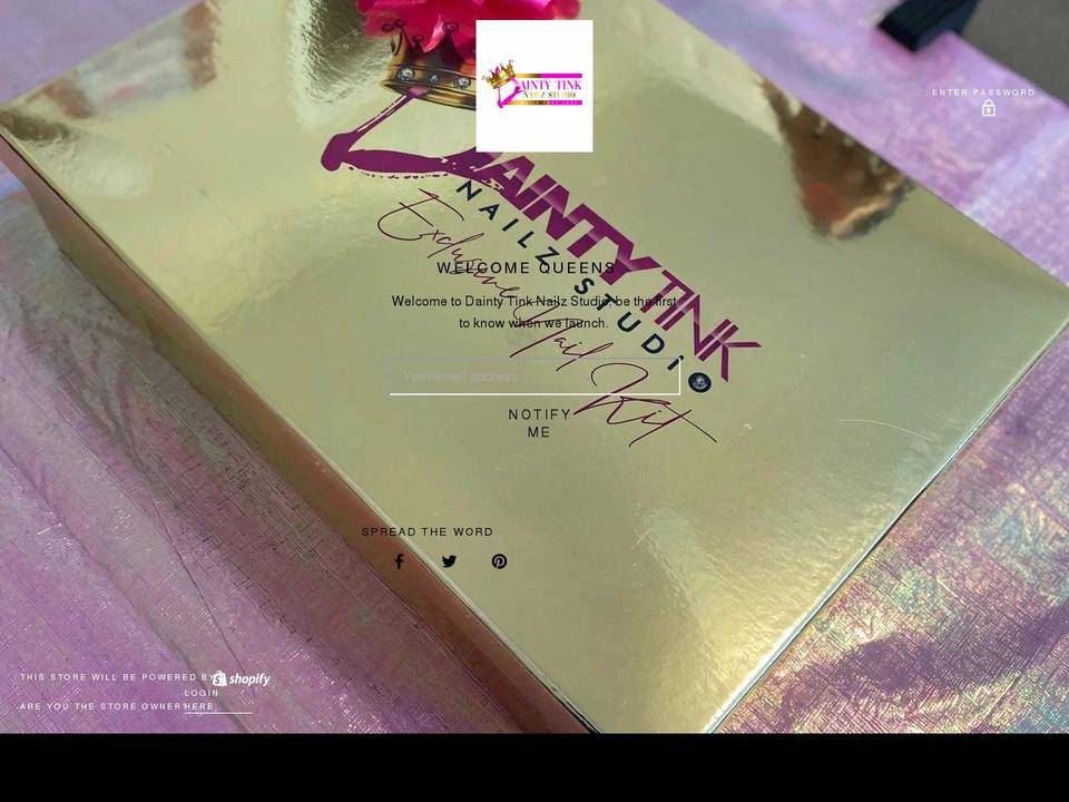 daintytinknailzstudio.com shopify website screenshot