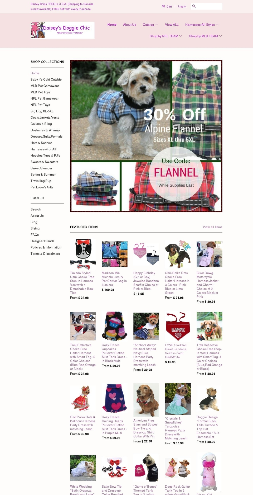 daiseysdoggiechic.com shopify website screenshot