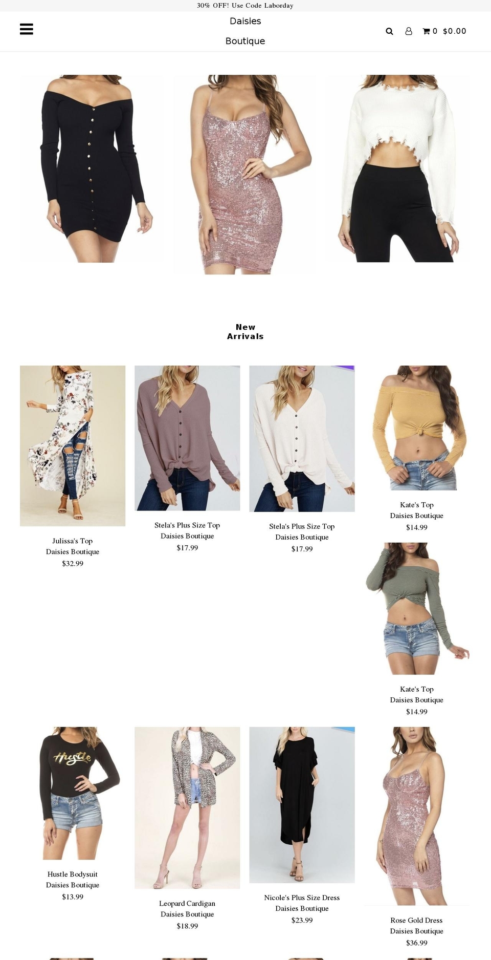 daisiesboutique.com — Shopify storefront screenshot