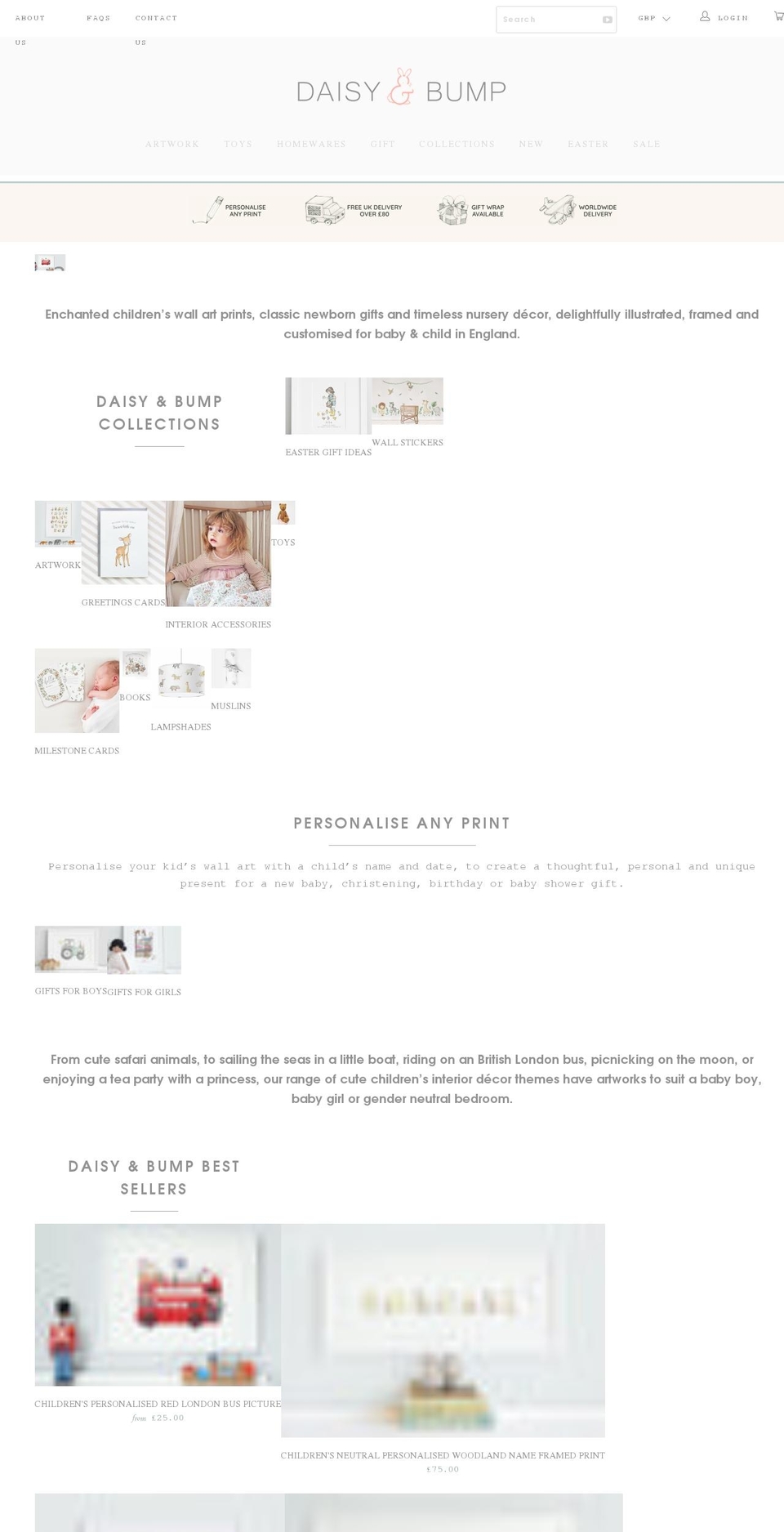 daisyandbump.co.uk shopify website screenshot