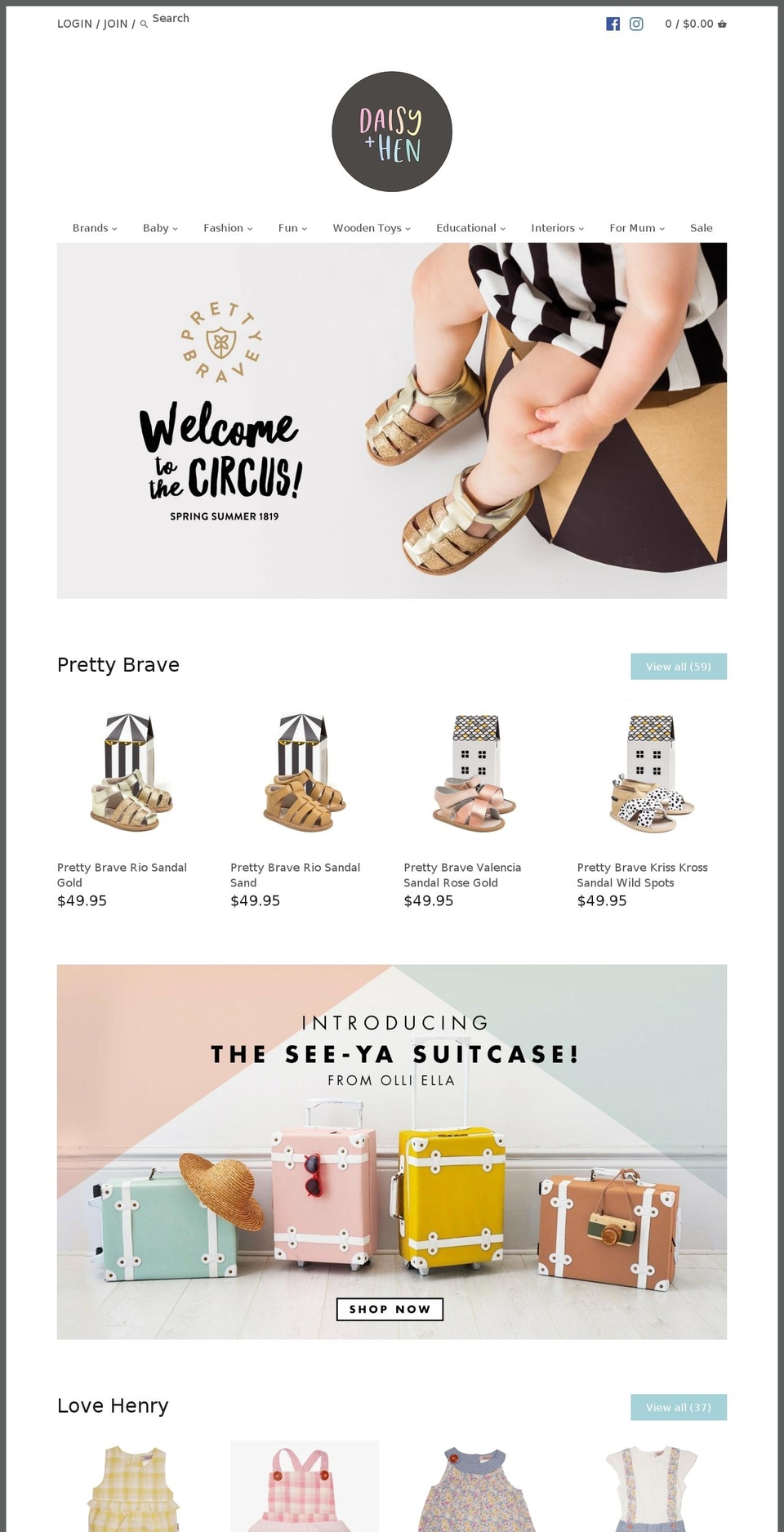 daisyandhen.com.au shopify website screenshot