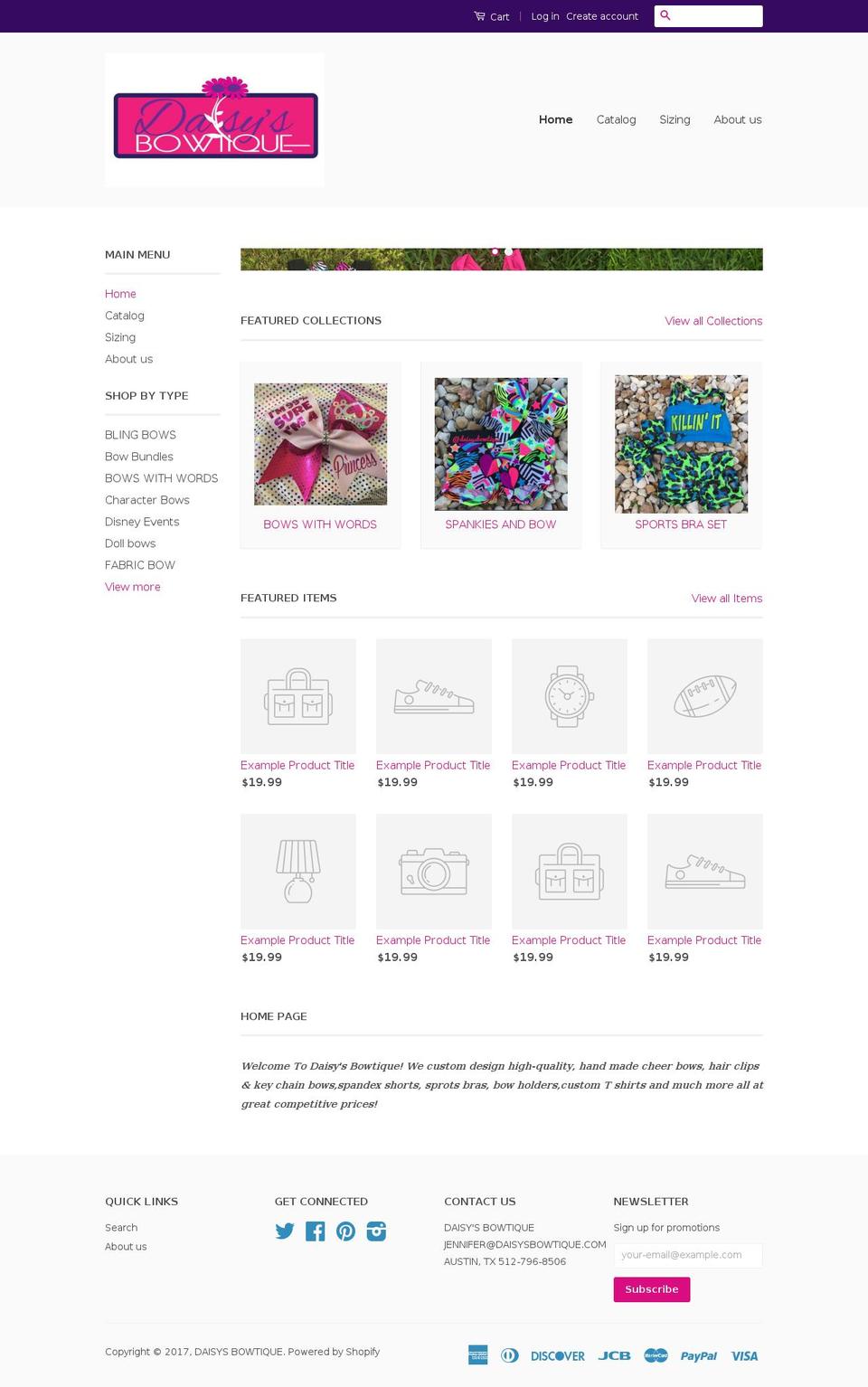 daisybows.com shopify website screenshot