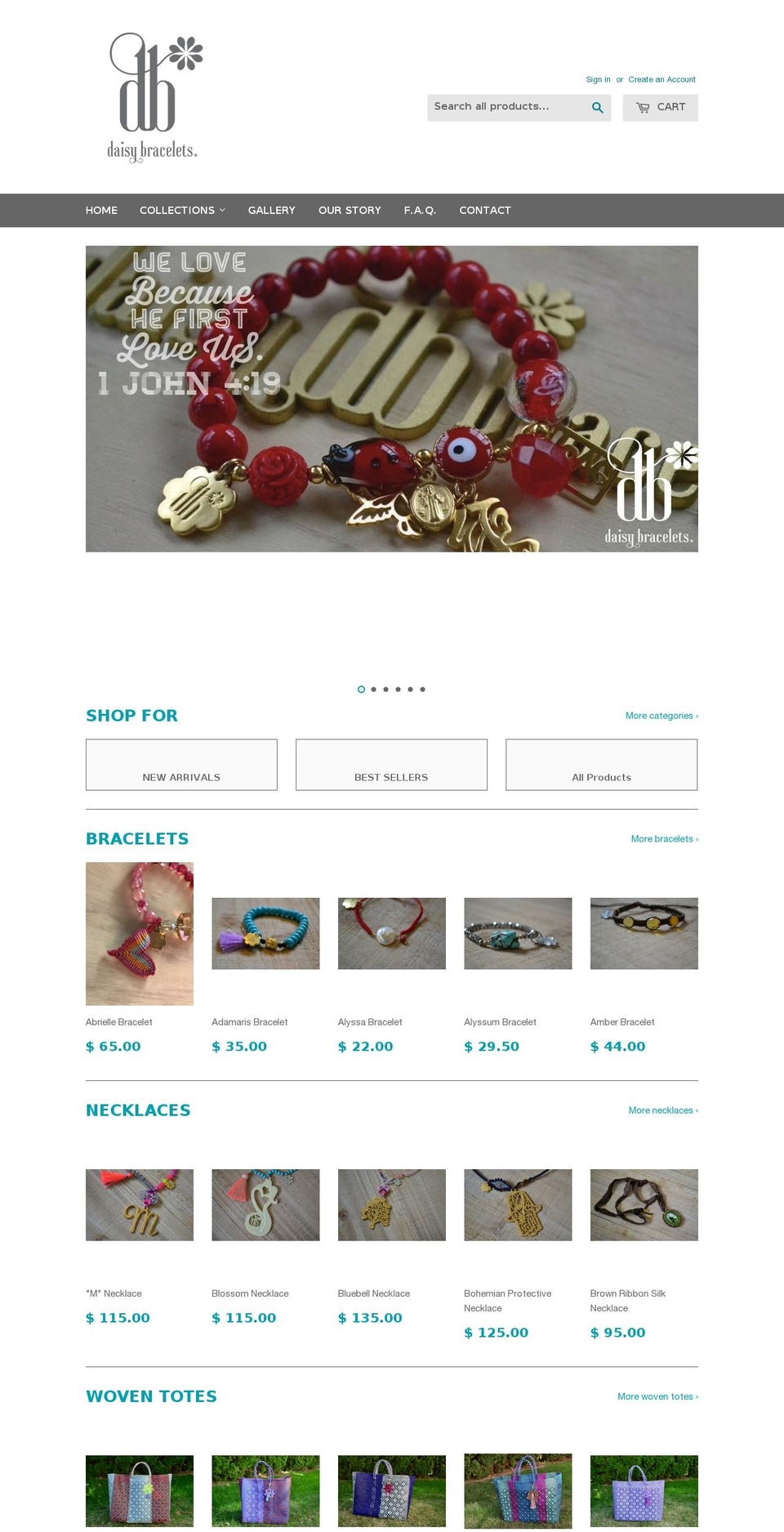 Daisy Website 08\/2015 Shopify theme site example daisybracelets.com