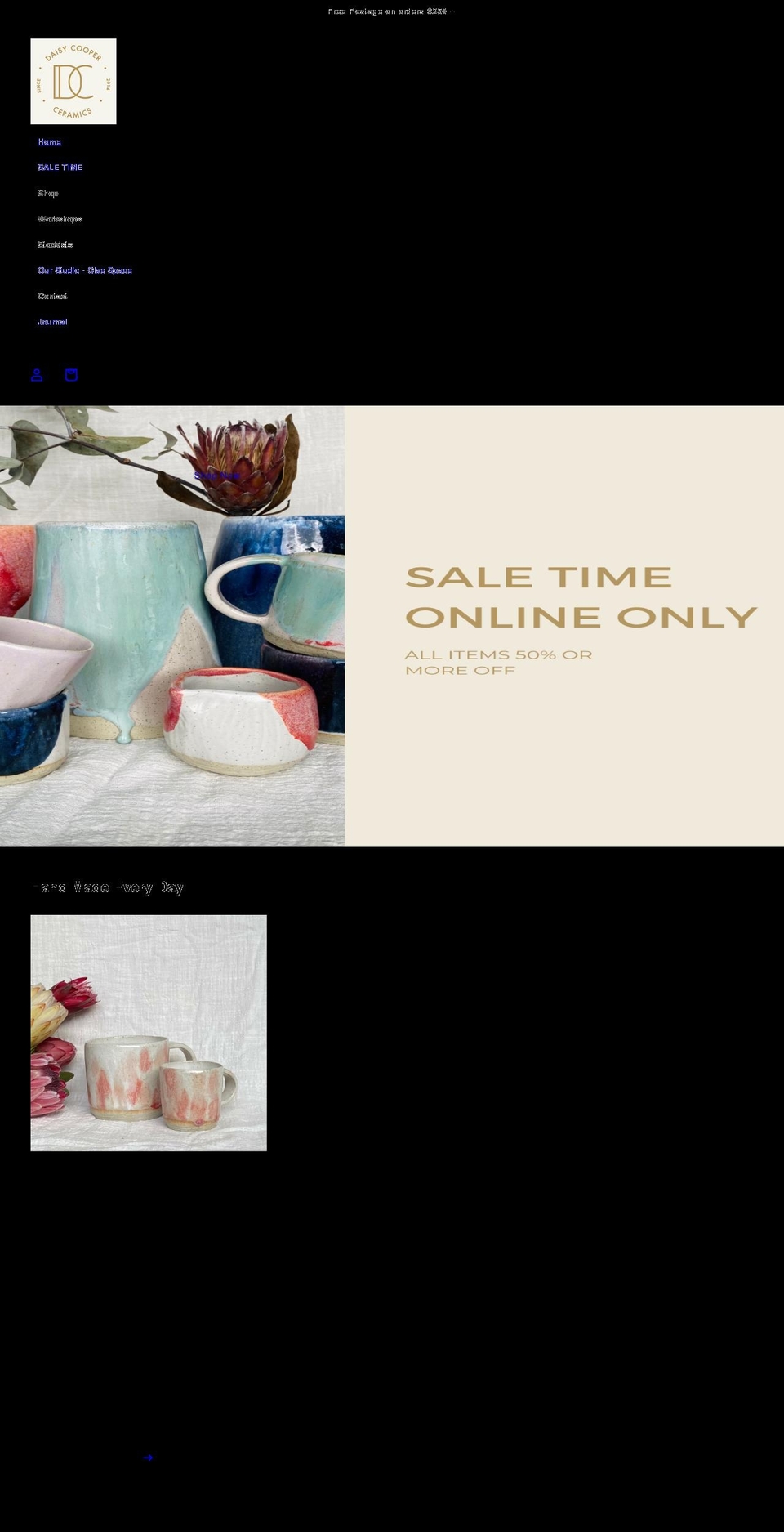 daisycooperceramics.com shopify website screenshot