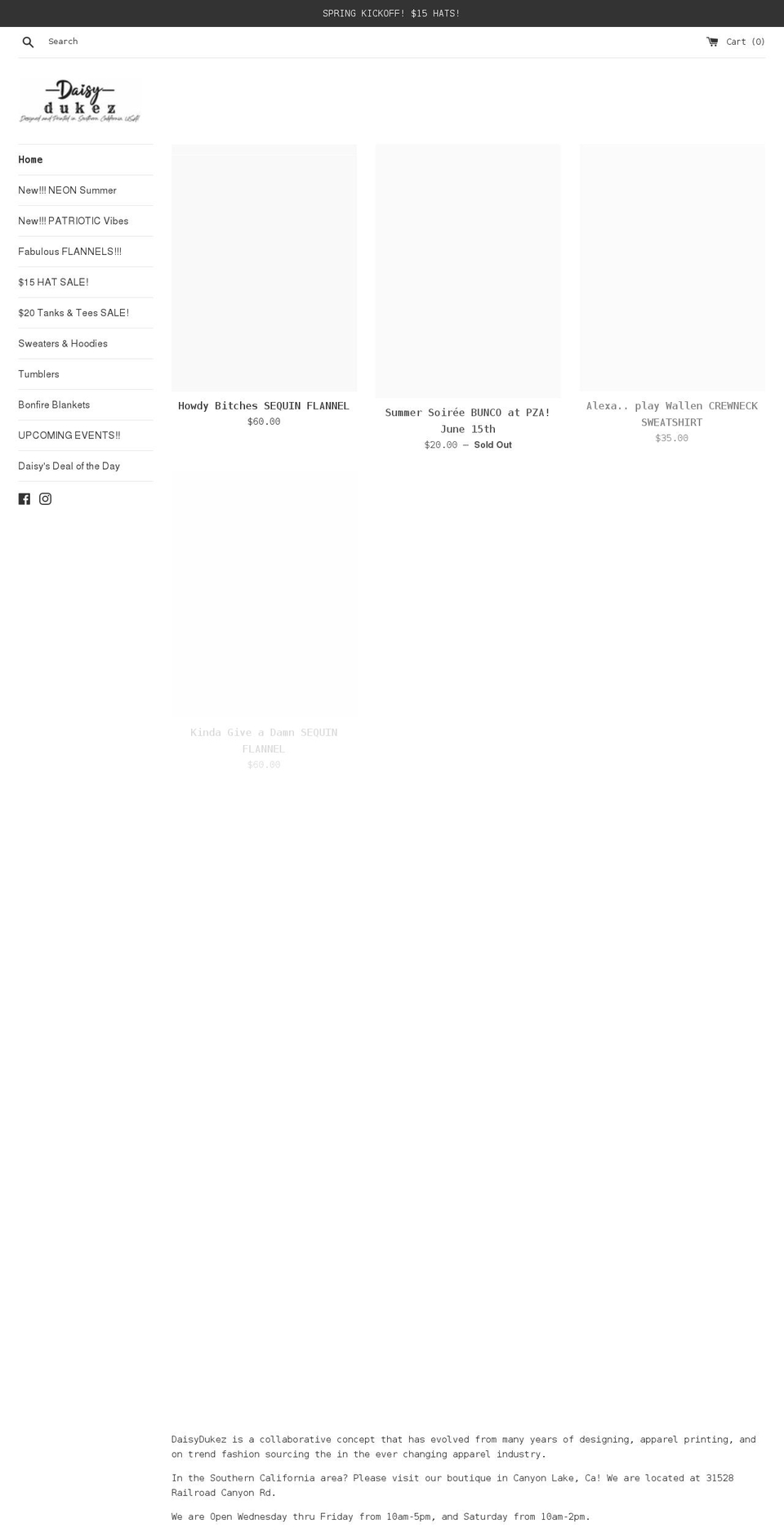 daisydukez.com shopify website screenshot