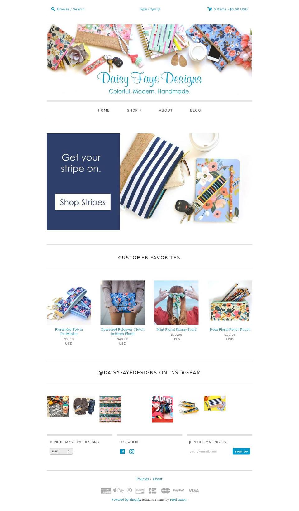 daisyfayedesigns.com shopify website screenshot