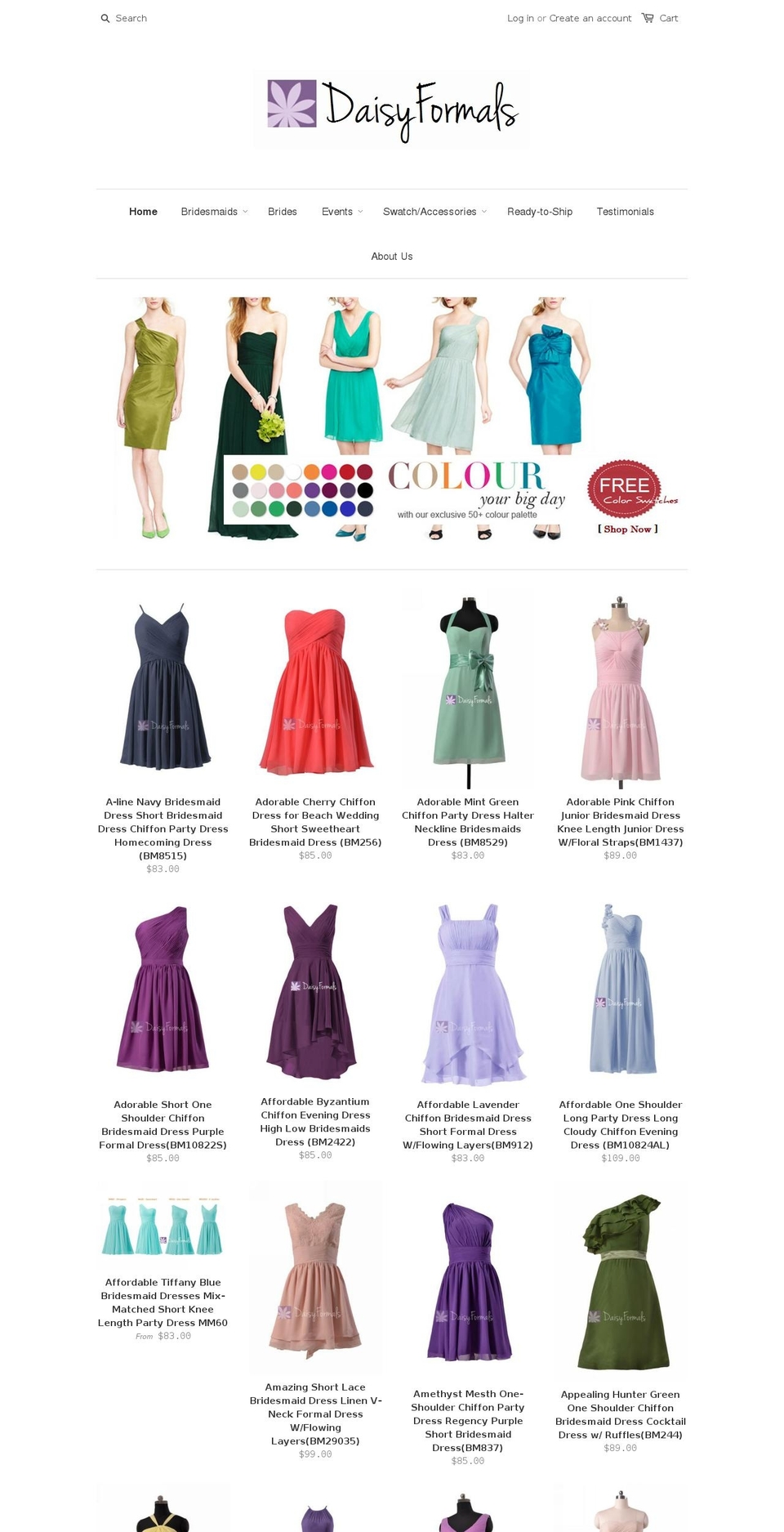 daisyformals.com shopify website screenshot