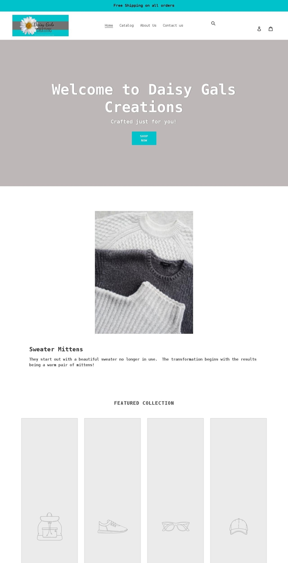 daisygalscreations.com shopify website screenshot