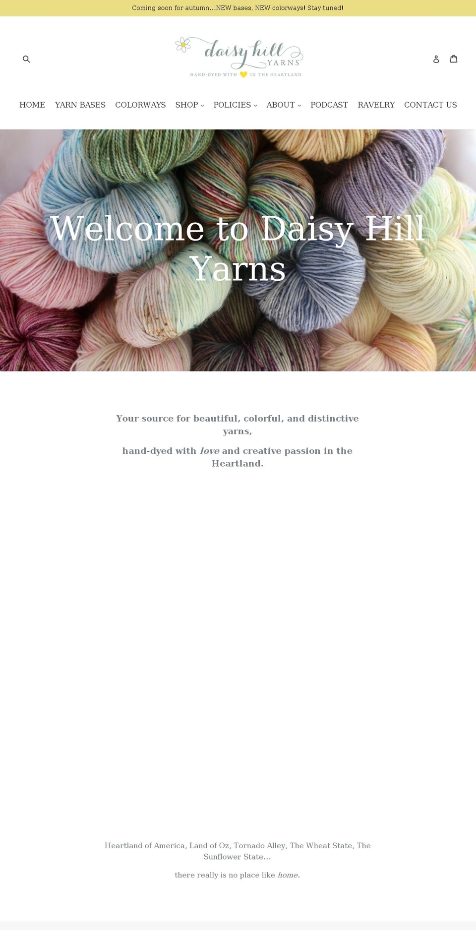 daisyhillyarns.com — Shopify storefront screenshot