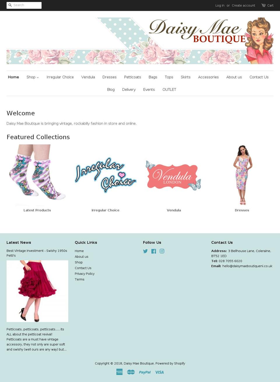 daisymaeboutiqueni.co.uk shopify website screenshot