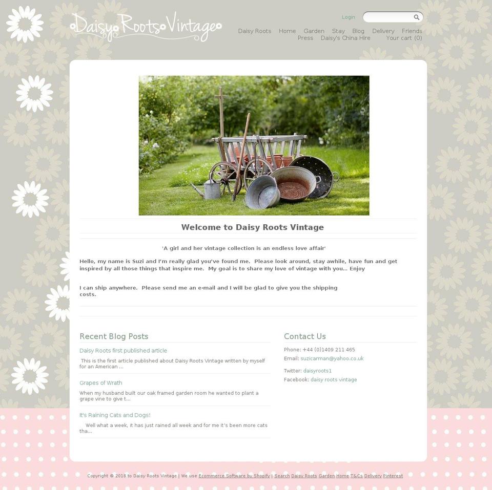 daisyrootsvintage.co.uk shopify website screenshot