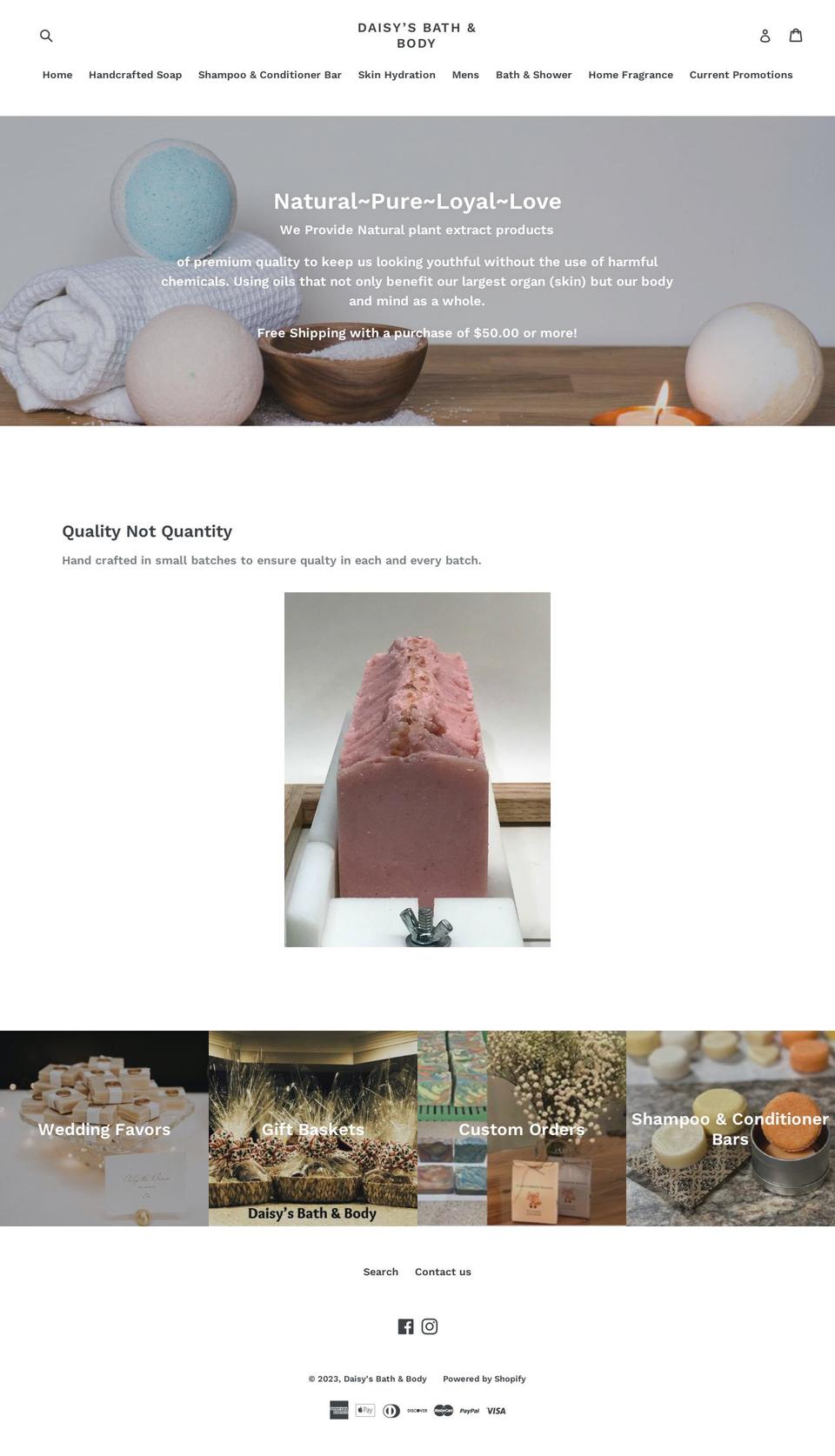 daisysbathnbody.com — Shopify storefront screenshot