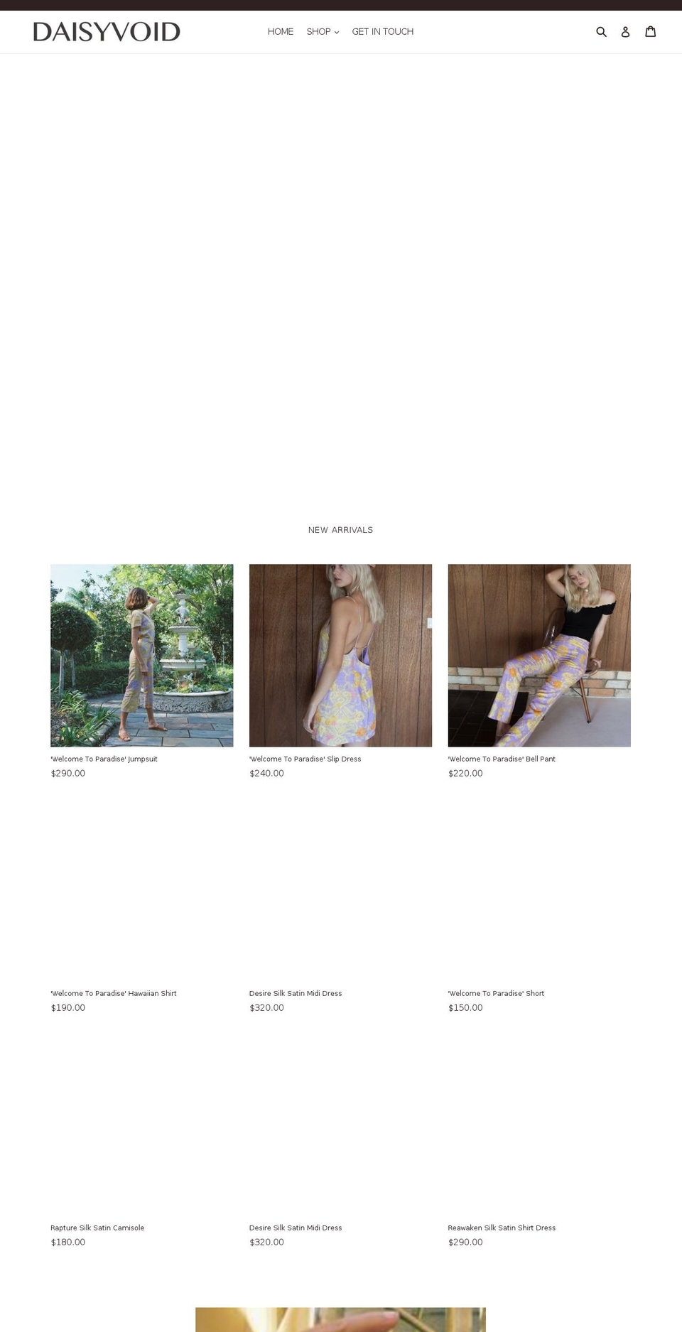 daisyvoid.com — Shopify storefront screenshot