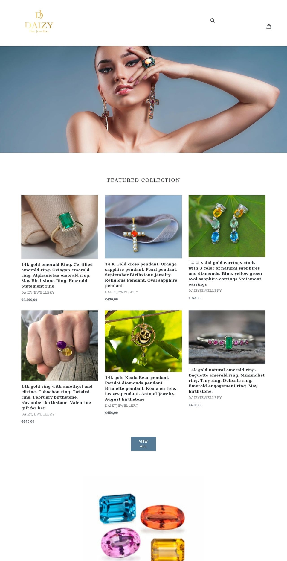 daizyjewellery.com shopify website screenshot