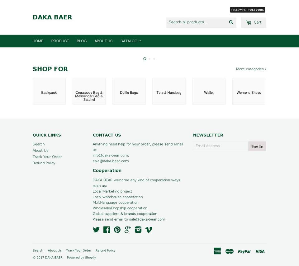 daka-bear.com shopify website screenshot