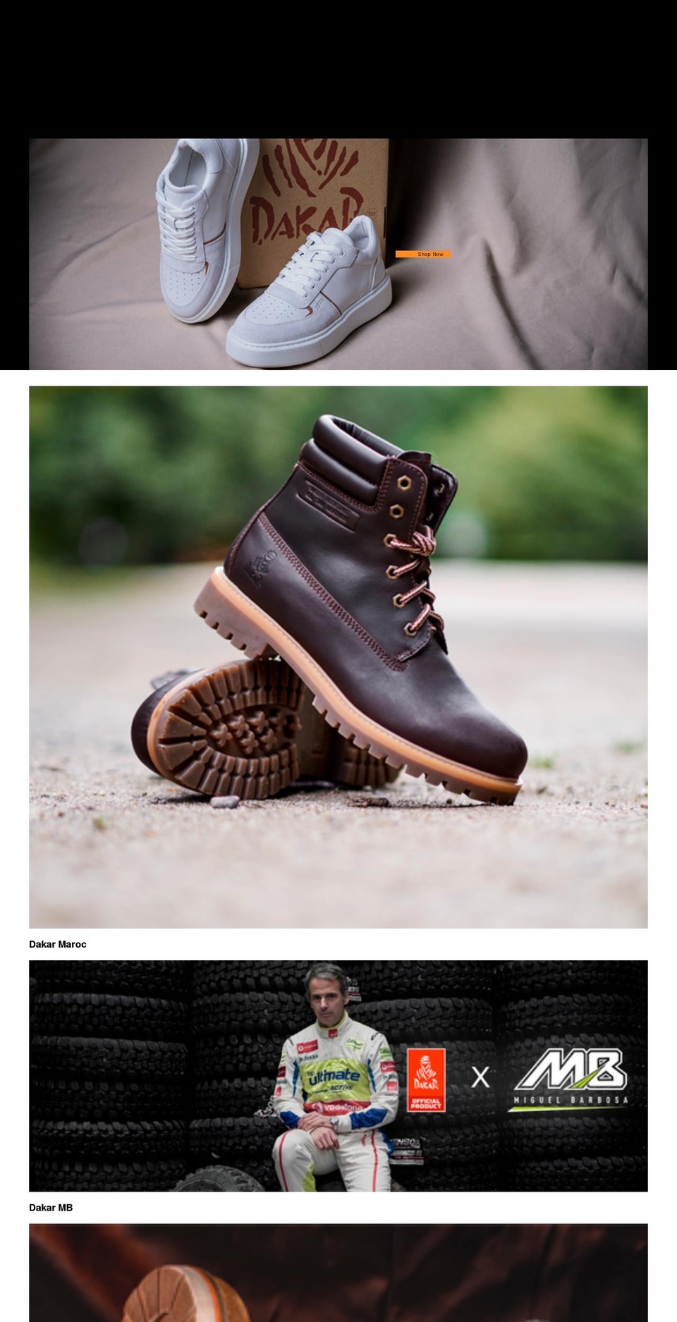 dakarshoes.com shopify website screenshot