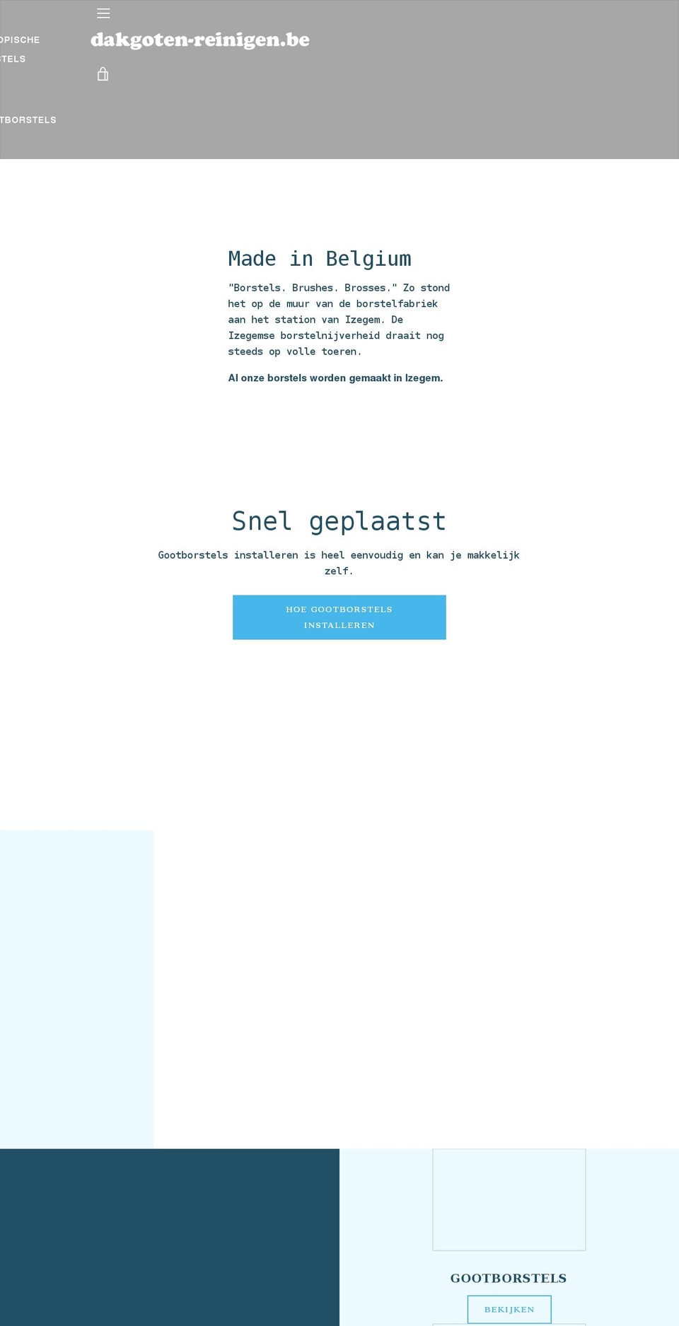 dakgoten-reinigen.be shopify website screenshot