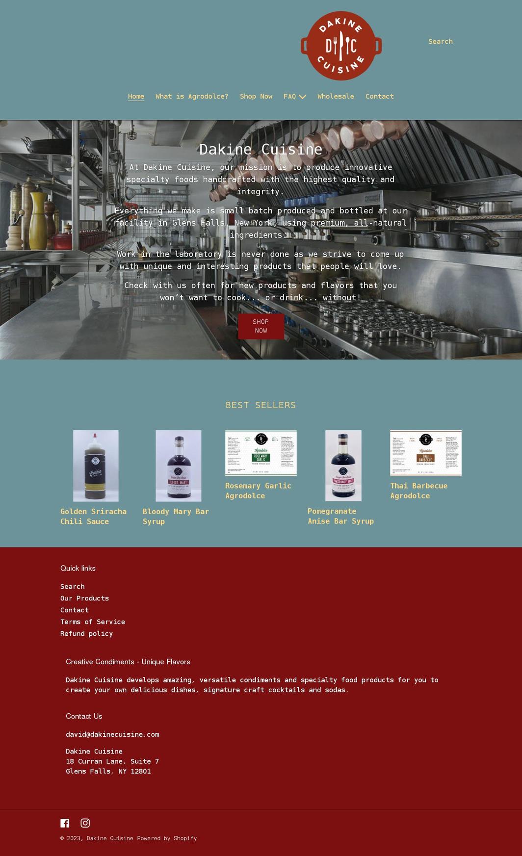 dakinecuisine.com shopify website screenshot