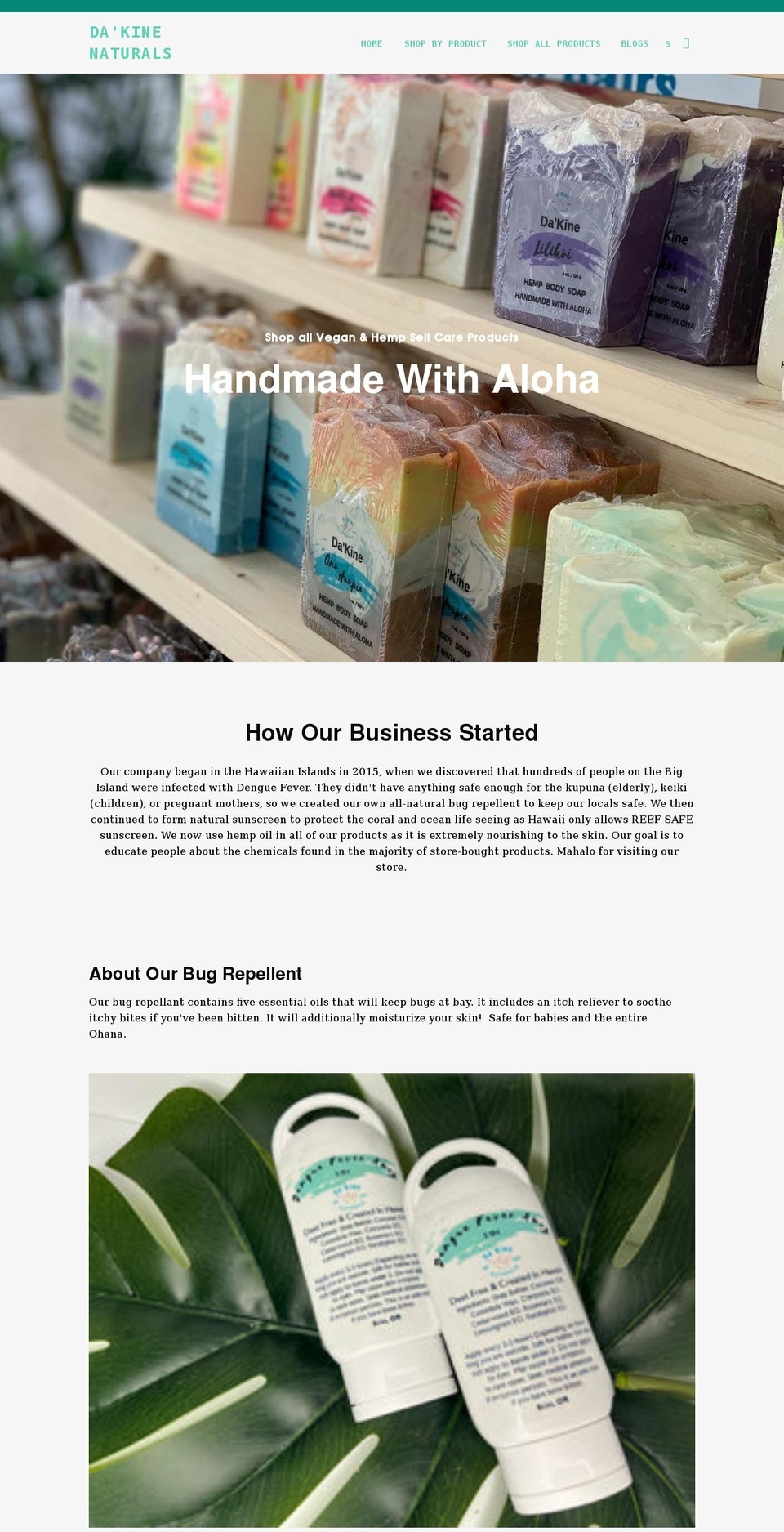 dakinenaturals.com shopify website screenshot