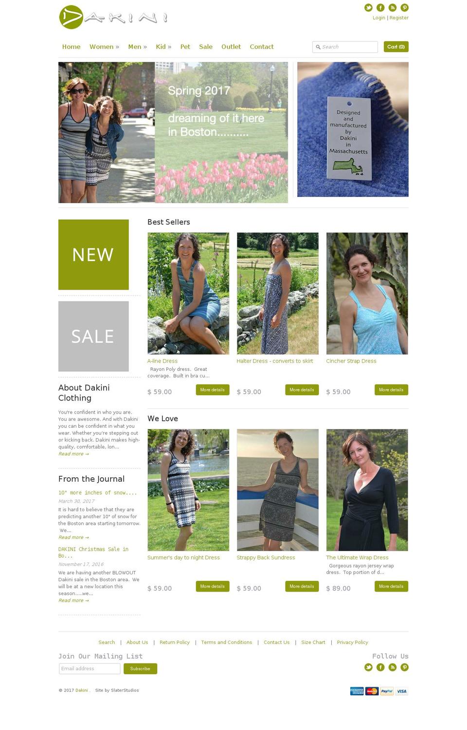 Upscale Shopify theme site example dakini.com
