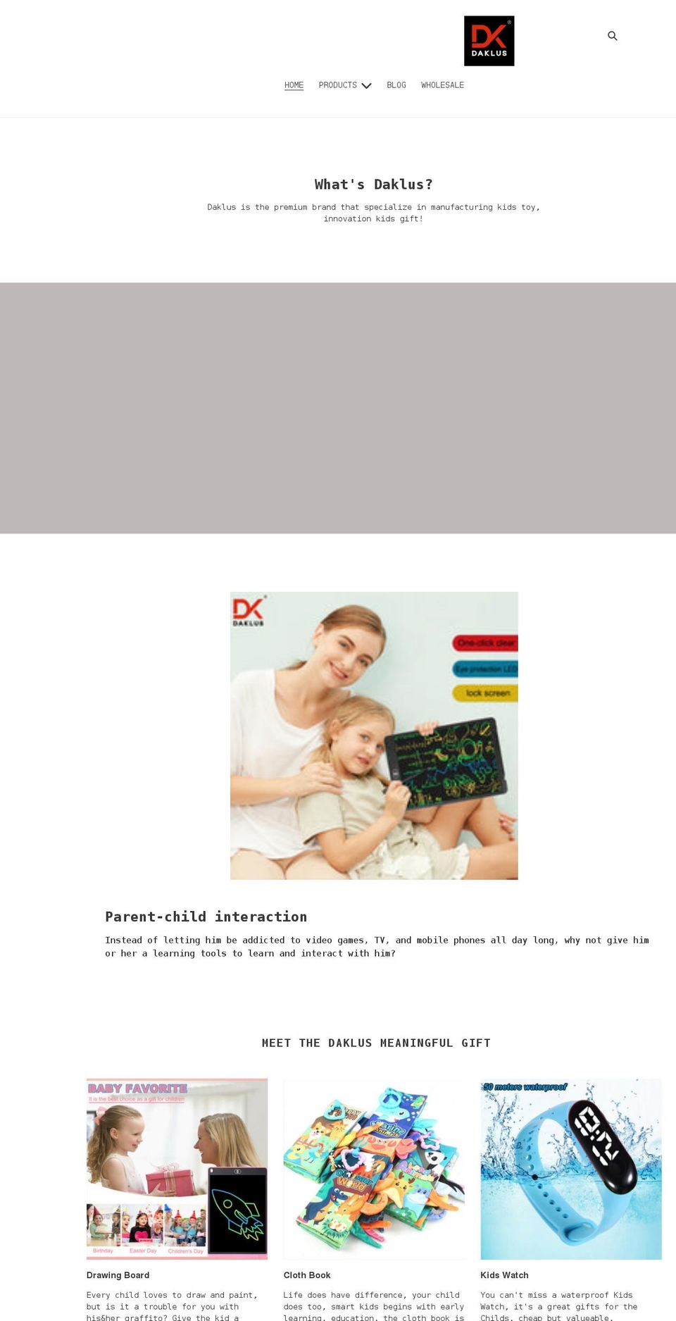 daklus.com shopify website screenshot